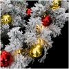 Julgirlang med julgranskulor och LED-lampor grön PVC vidaXL 5 m – miniatyr 6