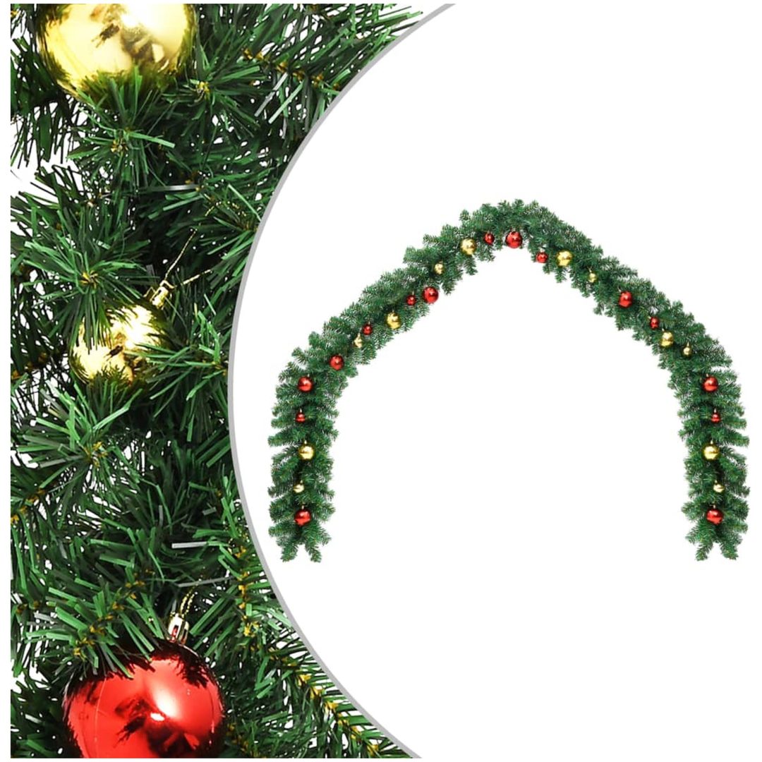 Julgirlang med julgranskulor vidaXL 5 m