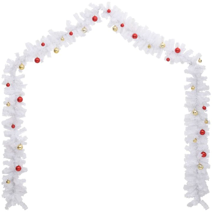 Julgirlang med julgranskulor vit vidaXL 5 m – bild 3