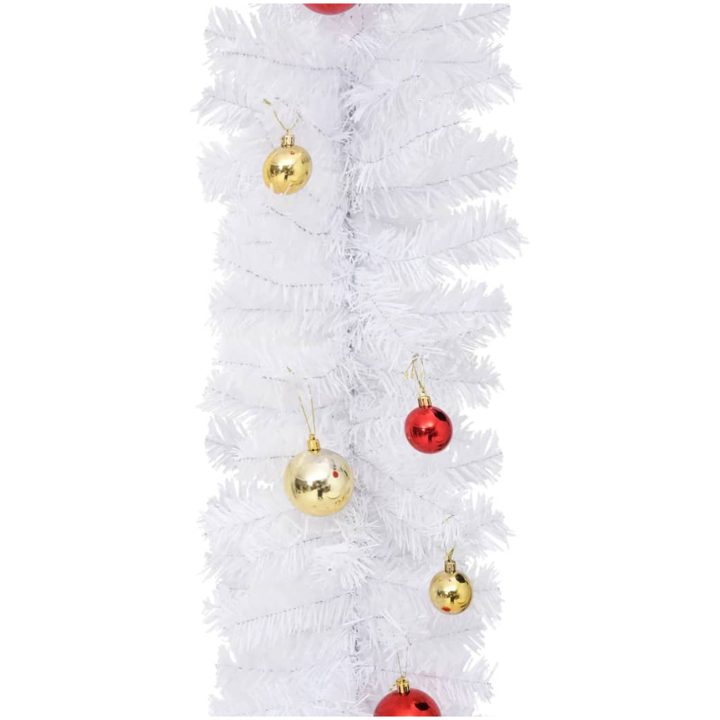 Julgirlang med julgranskulor vit vidaXL 5 m – bild 5