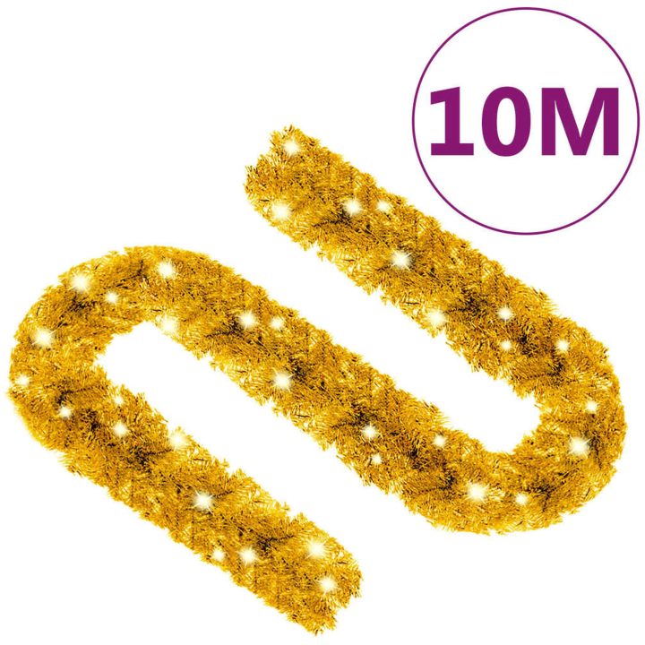 Julgirlang med LED-lampor 10 m guld vidaXL 10 m – bild 8