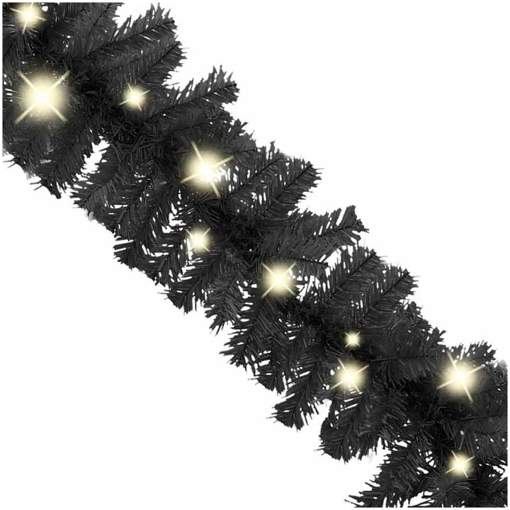 Julgirlang med LED-lampor 10 m svart vidaXL 10 m – bild 3