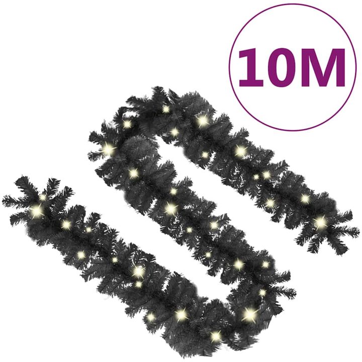 Julgirlang med LED-lampor 10 m svart vidaXL 10 m – bild 7