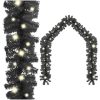 Julgirlang med LED-lampor 10 m svart vidaXL 10 m – miniatyr 1