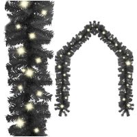Julgirlang med LED-lampor 10 m svart vidaXL