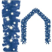 Julgirlang med LED-lampor 5 m blå vidaXL