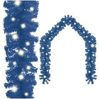 Julgirlang med LED-lampor blå vidaXL