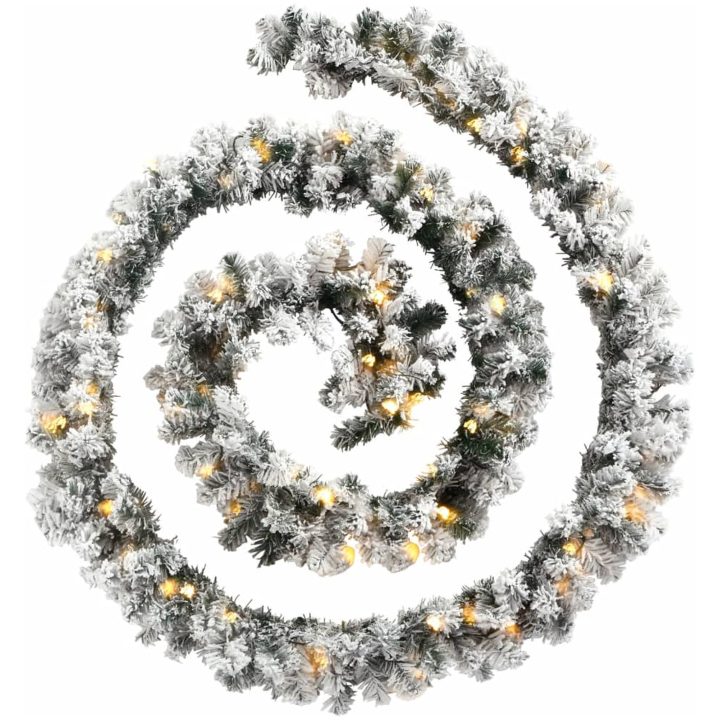 Julgirlang med LED-lampor grön PVC vidaXL 5 m – bild 3