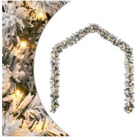 Julgirlang med LED-lampor grön PVC vidaXL