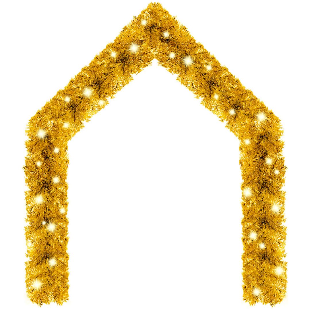 Julgirlang med LED-lampor guld vidaXL 5 m – bild 2