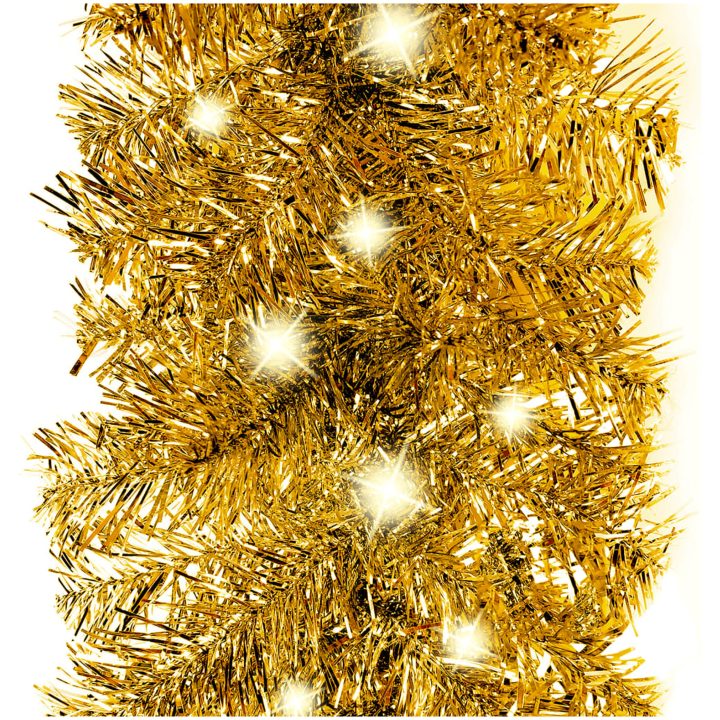 Julgirlang med LED-lampor guld vidaXL 5 m – bild 3