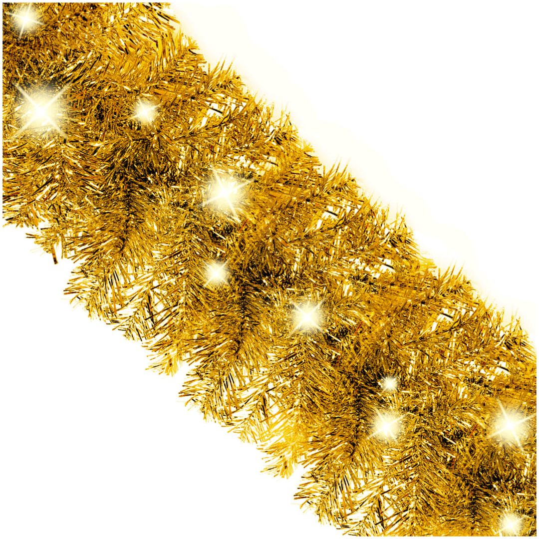 Julgirlang med LED-lampor guld vidaXL 5 m – bild 5