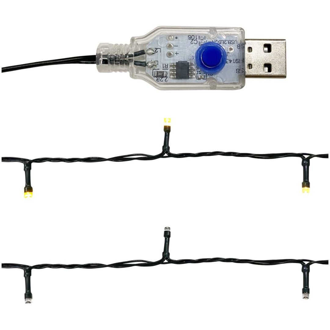 Julgirlang med LED-lampor guld vidaXL 5 m – bild 7