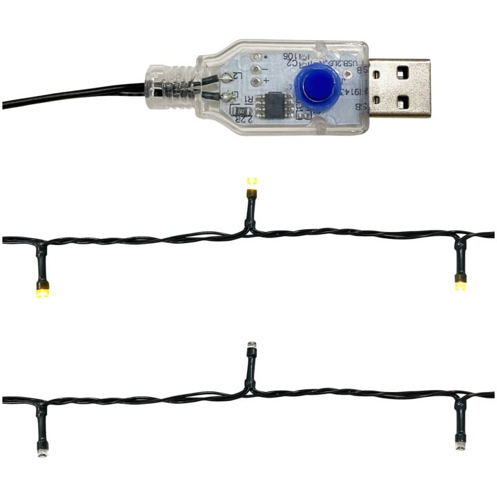 Julgirlang med LED-lampor guld vidaXL 5 m – bild 7