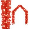 Julgirlang med LED-lampor röd vidaXL 5 m – miniatyr 1