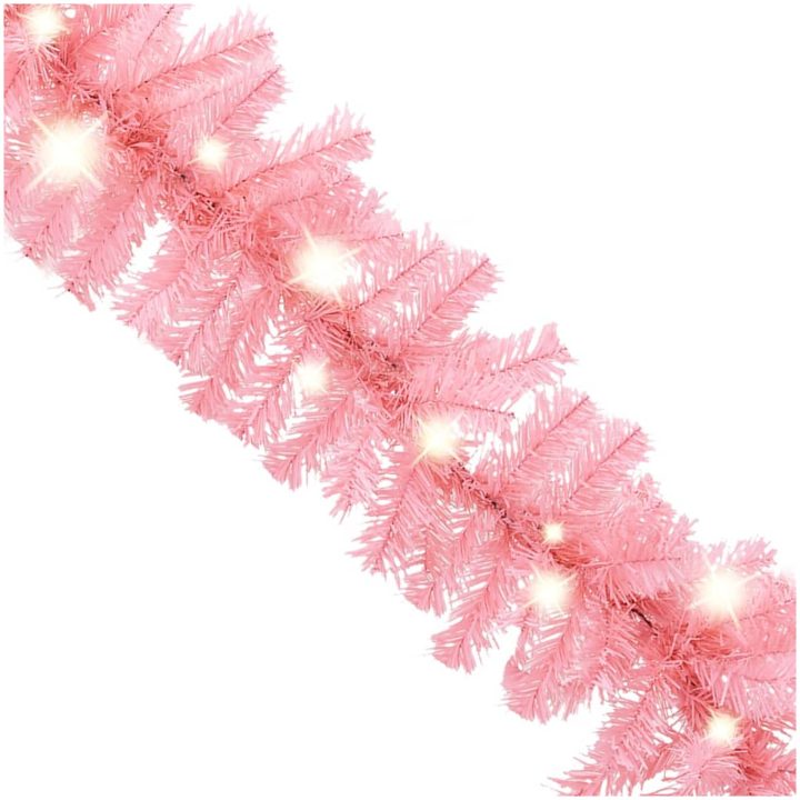 Julgirlang med LED-lampor rosa vidaXL 5 m – bild 4