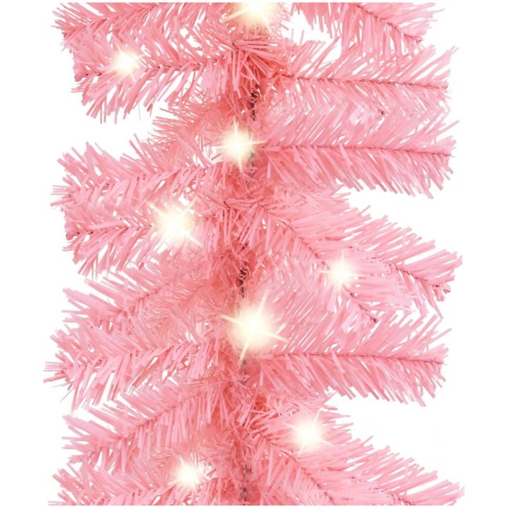 Julgirlang med LED-lampor rosa vidaXL 5 m – bild 5