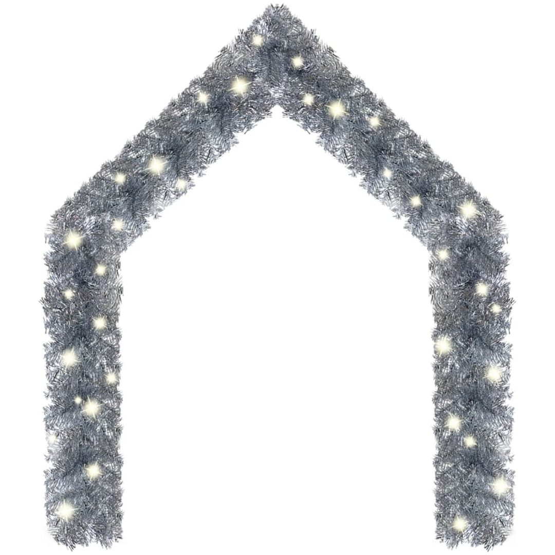 Julgirlang med LED-lampor silver vidaXL 10 m – bild 2