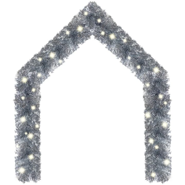 Julgirlang med LED-lampor silver vidaXL 10 m – bild 2