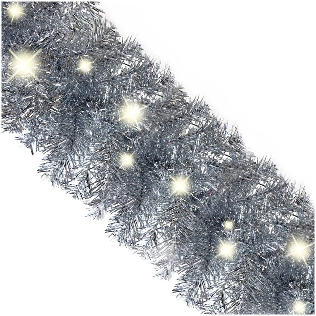 Julgirlang med LED-lampor silver vidaXL 10 m – bild 5