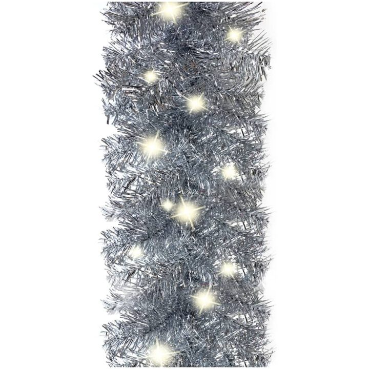 Julgirlang med LED-lampor silver vidaXL 10 m – bild 6