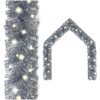Julgirlang med LED-lampor silver vidaXL 10 m – miniatyr 1