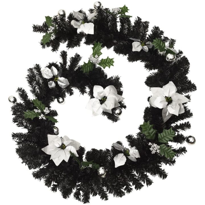 Julgirlang med LED-lampor svart 2,7 m PVC vidaXL – bild 3