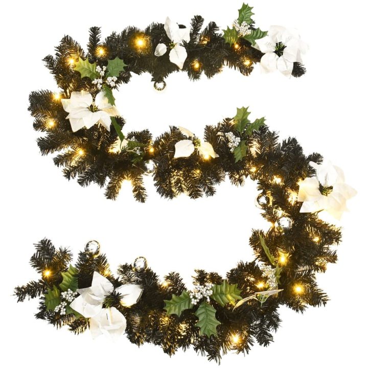 Julgirlang med LED-lampor svart 2,7 m PVC vidaXL – bild 4