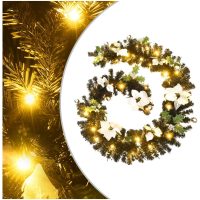 Julgirlang med LED-lampor svart 2,7 m PVC vidaXL