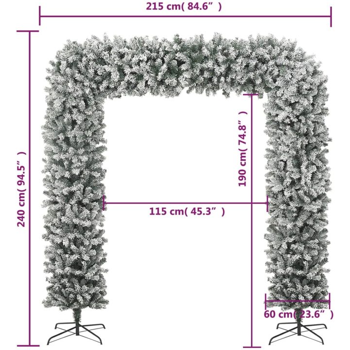 Julgirlang med snö 240 cm vidaXL 240 x 215 cm – bild 6