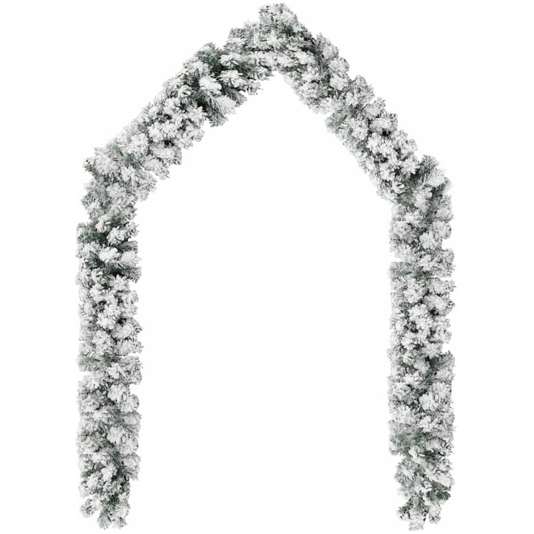 Julgirlang med snö grön PVC vidaXL 20 m – bild 2