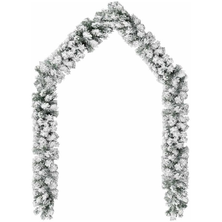 Julgirlang med snö grön PVC vidaXL 20 m – bild 2