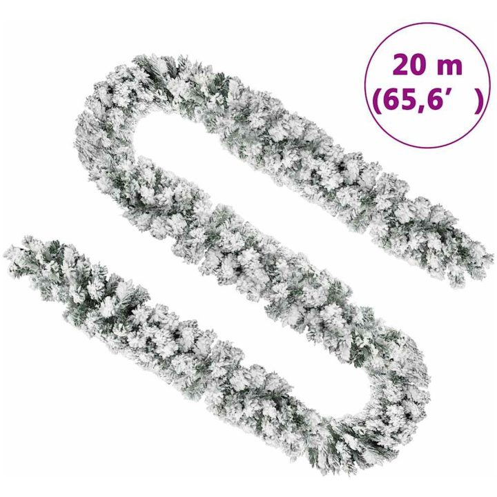 Julgirlang med snö grön PVC vidaXL 20 m – bild 5