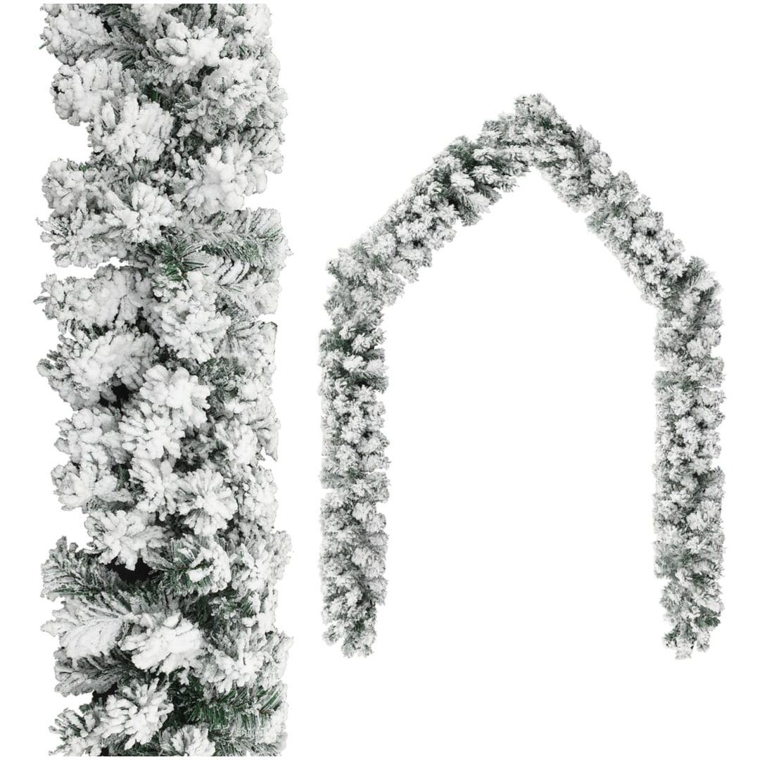 Julgirlang med snö grön PVC vidaXL 20 m