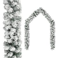 Julgirlang med snö grön PVC vidaXL