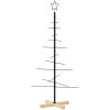 Julgran i metall med träbas svart vidaXL 120 cm – miniatyr 2
