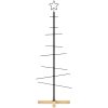Julgran i metall med träbas svart vidaXL 120 cm – miniatyr 3