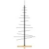 Julgran i metall med träbas svart vidaXL 120 cm – miniatyr 4