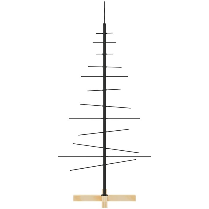 Julgran i metall med träbas svart vidaXL 120 cm – bild 4