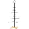 Julgran i metall med träbas svart vidaXL 120 cm – miniatyr 5