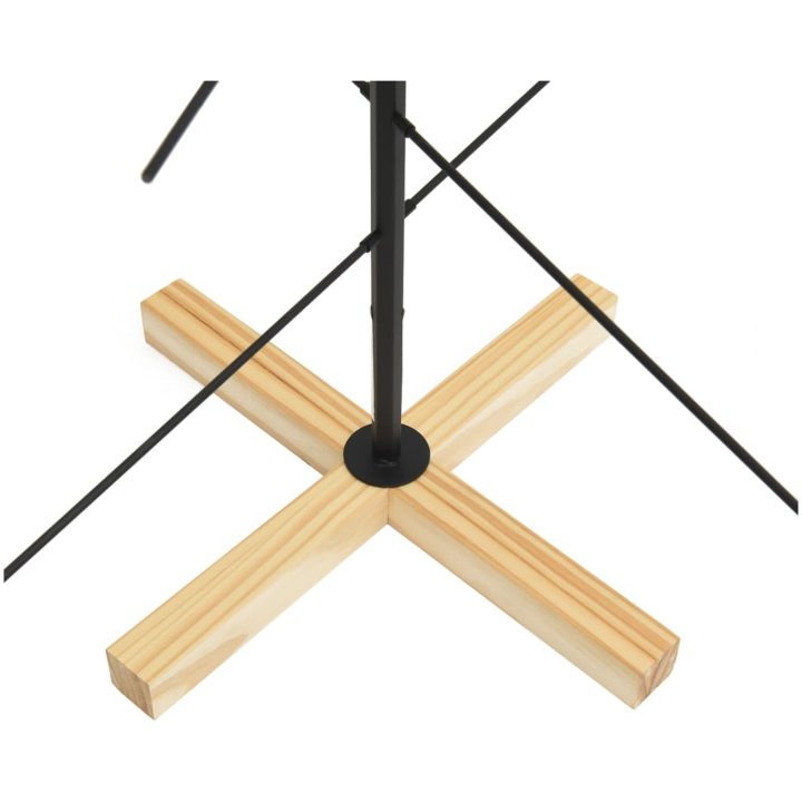 Julgran i metall med träbas svart vidaXL 120 cm – bild 6