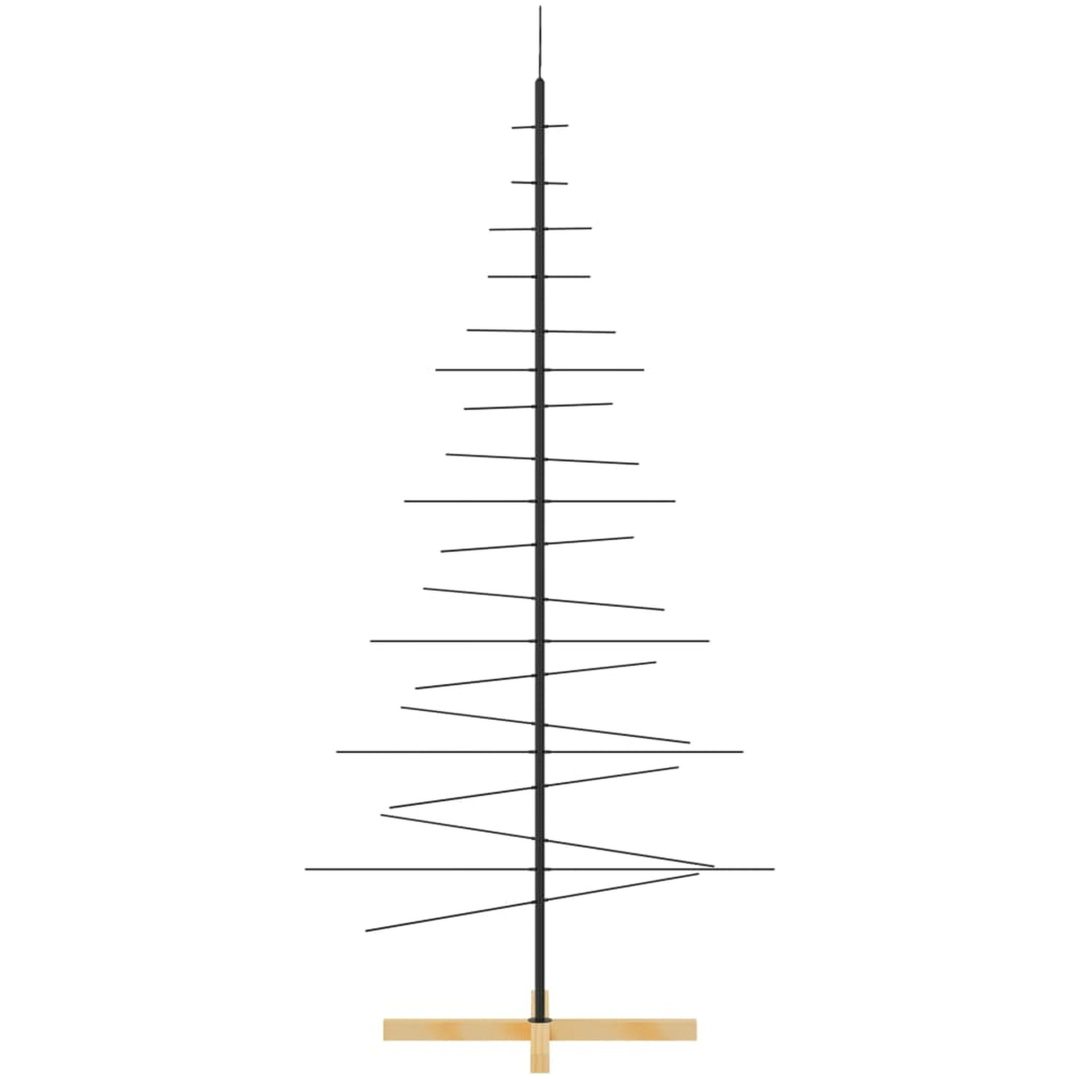 Julgran i metall med träfot svart vidaXL 180 cm – bild 4