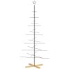 Julgran i metall med träfot svart vidaXL 180 cm – miniatyr 5