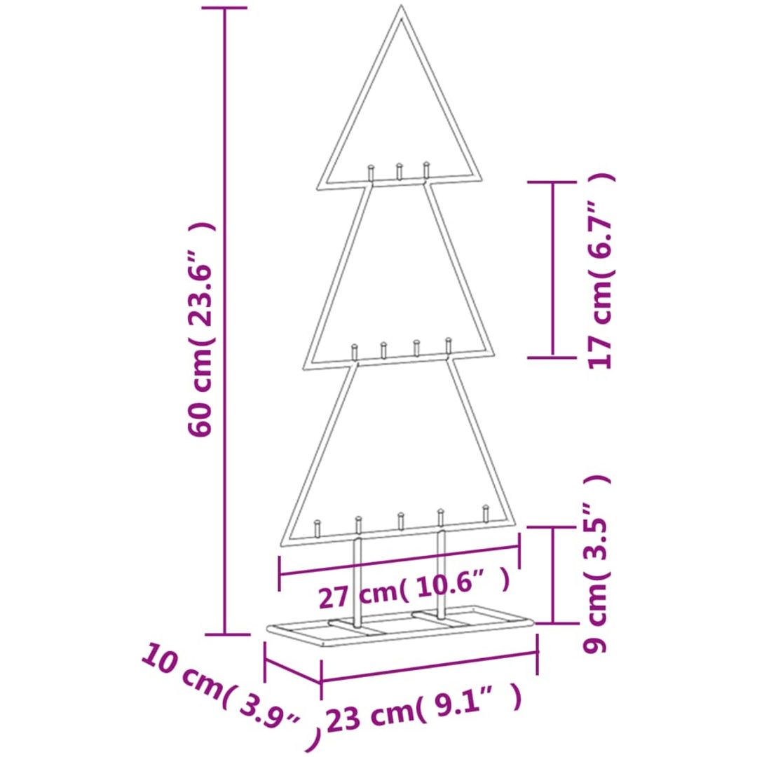 Julgran i metall svart vidaXL 60 cm – bild 7
