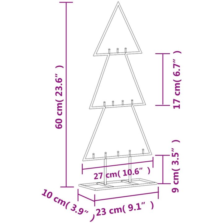 Julgran i metall svart vidaXL 60 cm – bild 7