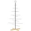 Julgran i metall träbas svart vidaXL 150 cm – miniatyr 2