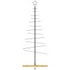 Julgran i metall träbas svart vidaXL 150 cm – miniatyr 3