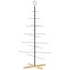 Julgran i metall träbas svart vidaXL 150 cm – miniatyr 5