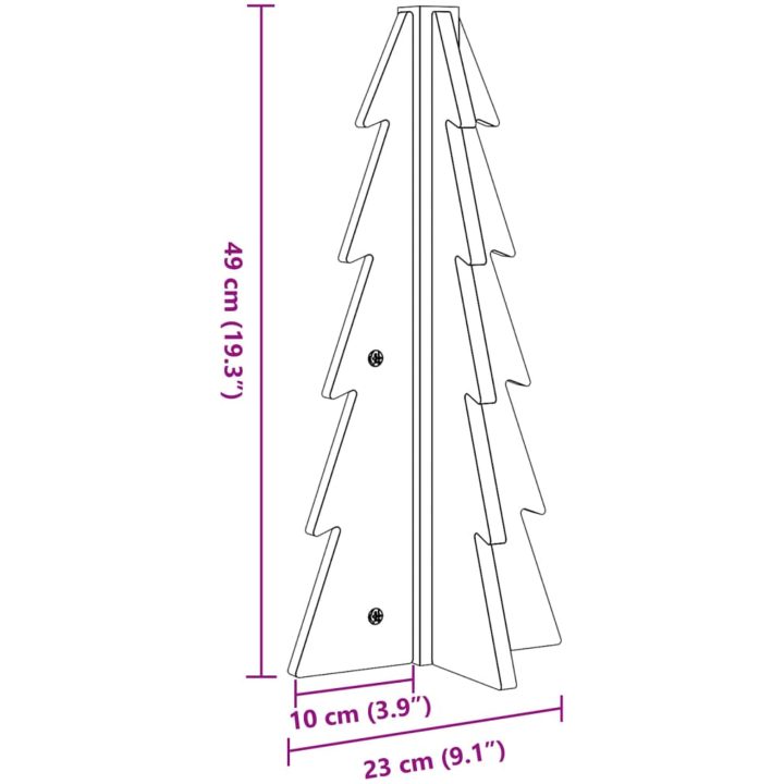 Julgran i trä 180 cm massiv furu vidaXL 49 cm – bild 8