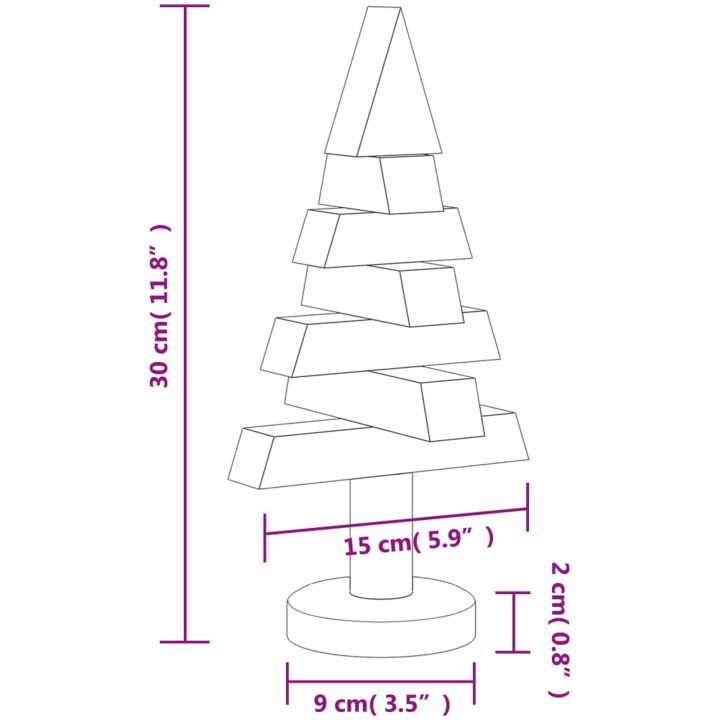 Julgran i trä 2 st 30 cm massiv furu vidaXL – bild 9
